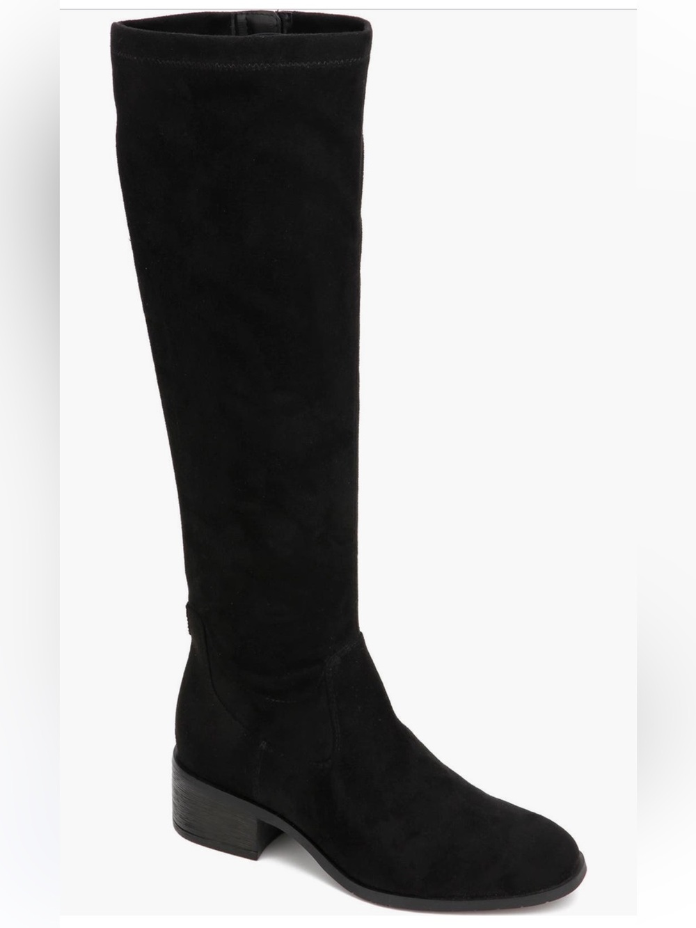 Tall Black Suede Thigh-High Women's Soft Stretchy Boot
